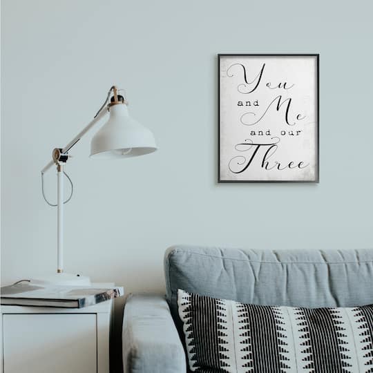 Stupell Industries You Me and Our Three Phrase Family Home Quote Framed Wall Art